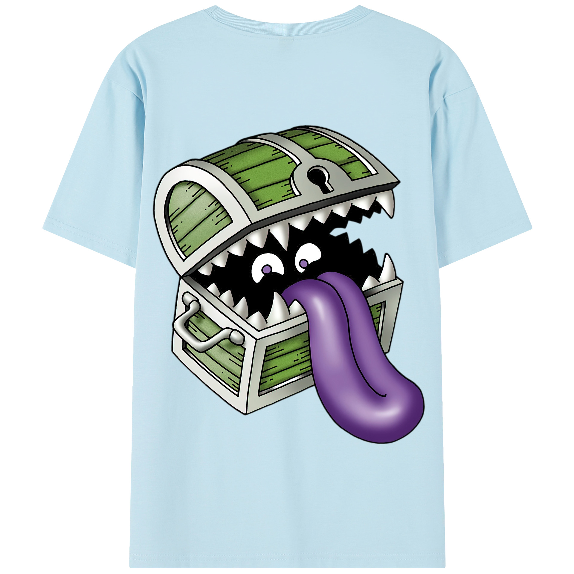 （画像用） ドラゴンクエスト Doragon Kuesuto Dragon Quest 綿100％半袖Tシャツ（背面プリント）